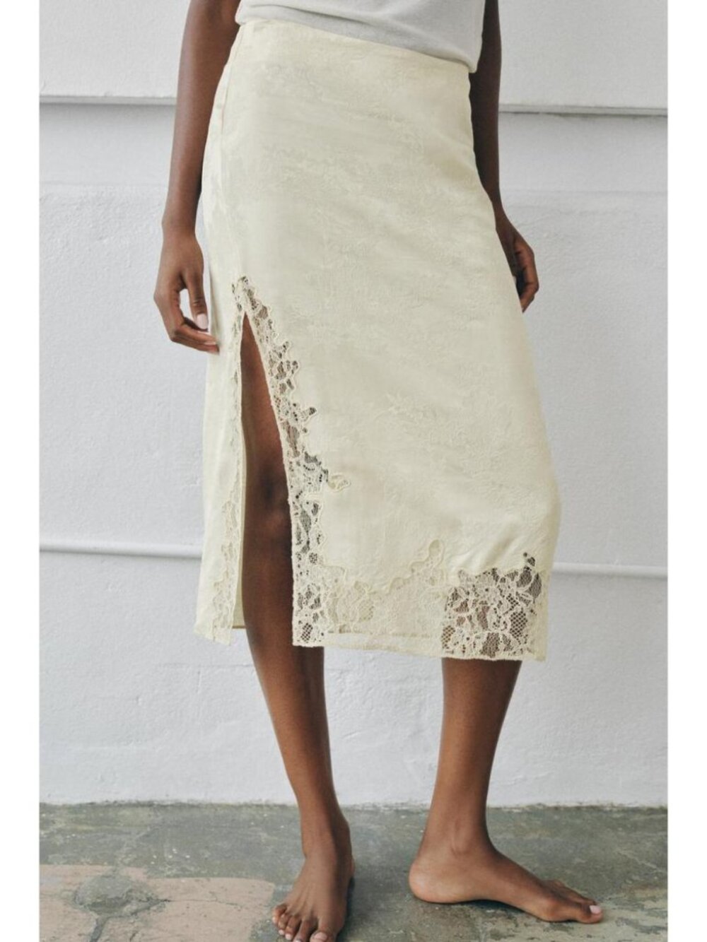 ZARA LACE JACQUARD MIDI SKIRT 4786/701/712